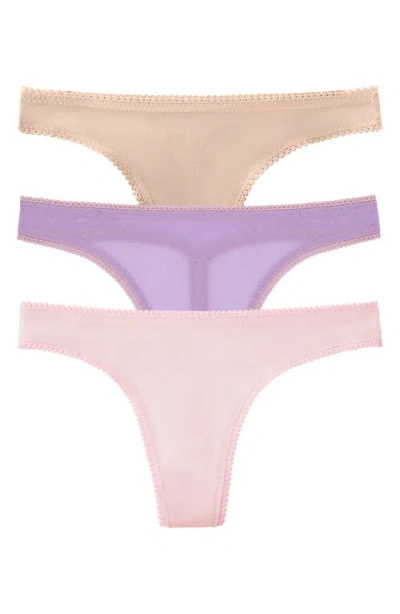 On Gossamer 3-pack Mesh Thongs In Multi