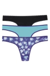 On Gossamer 3-pack Mesh Thongs In Multi