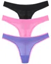 On Gossamer 3pk Gossamer Mesh Hip G Thong Underwear In Multi