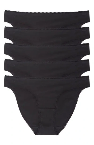 ON GOSSAMER ON GOSSAMER 5-PACK CABANA STRETCH COTTON HIP-BIKINIS