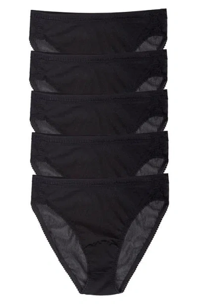 ON GOSSAMER ON GOSSAMER 5-PACK MESH HIGH CUT BRIEFS