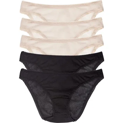 ON GOSSAMER ON GOSSAMER 5-PACK MESH HIP BIKINIS