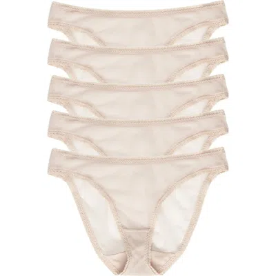 ON GOSSAMER ON GOSSAMER 5-PACK MESH HIP BIKINIS