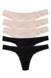 On Gossamer 5-pack Cabana Stretch Cotton Hip-g Thongs