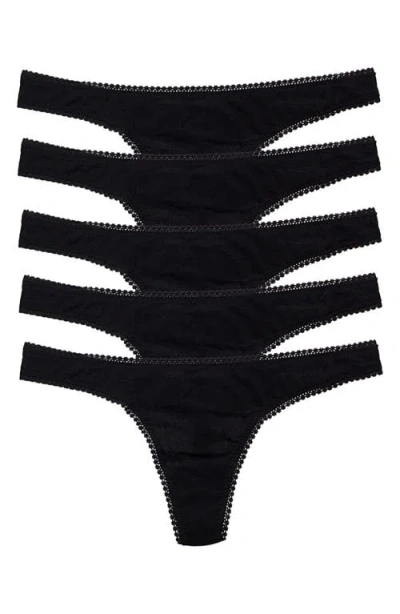 ON GOSSAMER ON GOSSAMER 5-PACK MESH HIP THONGS