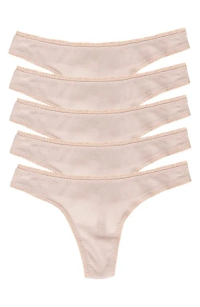 ON GOSSAMER ON GOSSAMER 5-PACK MESH HIP THONGS