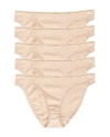 On Gossamer Cabana Cotton Bikinis, Set Of 5 In Champagne