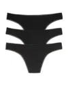 On Gossamer 3-pack Mesh Thongs In Black