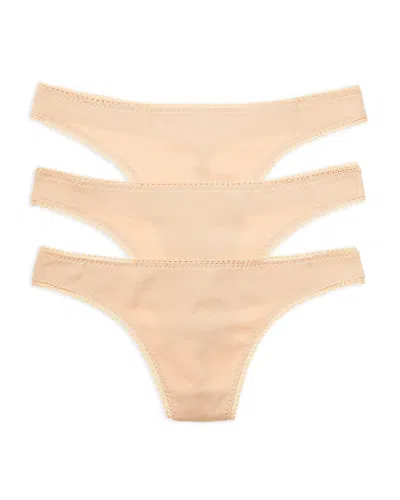 ON GOSSAMER CABANA COTTON BLEND HIP-G THONGS, SET OF 3,1412P3