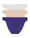 On Gossamer 3-pack Cotton Hip Bikinis In Multi