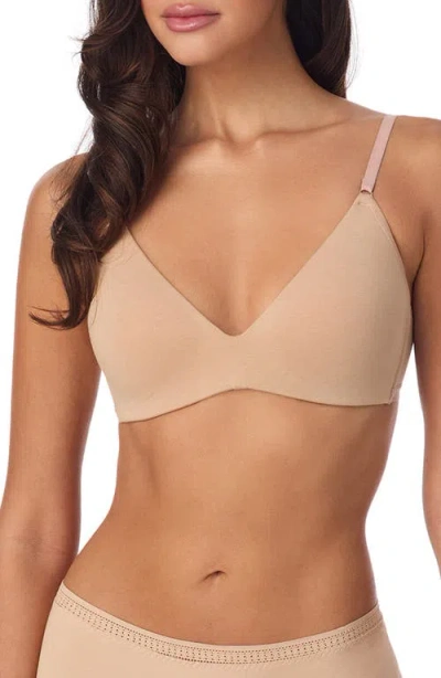 On Gossamer Cabana Cotton Blend Wire Free Push Up Bra In Brown