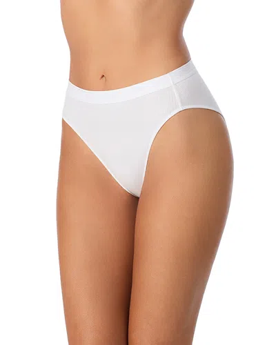 On Gossamer Cabana Rib Hi Cut Brief In White