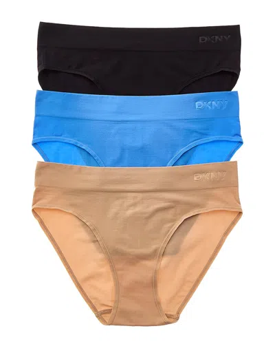 On Gossamer Dkny 3pk Seamless Litewear Bikini In Multi