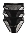 On Gossamer Gossamer Mesh Hip High-cut Briefs, Set Of 3 In Black