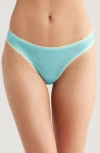 On Gossamer Hip-g Mesh Thong In Blue Mist