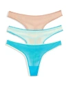 On Gossamer 3-pack Mesh Thongs In Amb/chp/bm