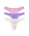 On Gossamer Ongossamer 3pk Hip-g Thong In Iris/seapink/sunsetstrip