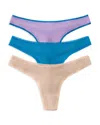 On Gossamer 3-pack Mesh Thongs In Multi