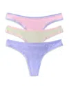 On Gossamer 3-pack Mesh Thongs In Multi