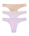 On Gossamer 3-pack Mesh Thongs In Multi