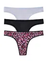 On Gossamer 3-pack Mesh Thongs In Multi