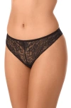 On Gossamer Luxe Lace Thong In Black