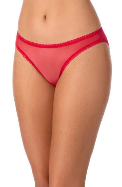 On Gossamer Mesh Bikini In Multi