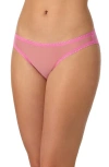 On Gossamer Mesh Hip Bikini In Pink Cosmos