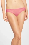 On Gossamer Mesh Bikini In Red Hot