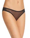On Gossamer Solid Mesh Bikini Panties In Black
