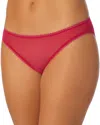 On Gossamer Mesh Hip G-string In Red Hot