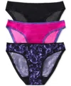 On Gossamer Mesh Hip Bikini Underwear 3 Pack 3202p3 In Pink