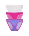 On Gossamer 3-pack Mesh Hip Bikinis In Veryperi,roseviolet