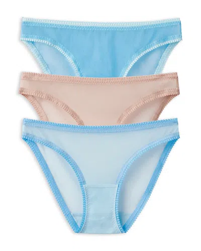 On Gossamer Mesh Hip Bikinis, Set Of 3 In Multi