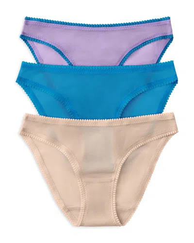 ON GOSSAMER MESH HIP BIKINIS, SET OF 3