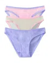 On Gossamer 3-pack Mesh Hip Bikinis In Multi