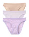 On Gossamer 3-pack Mesh Hip Bikinis In Multi