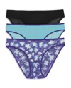 On Gossamer 3-pack Mesh Hip Bikinis In Multi