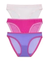 On Gossamer 3-pack Mesh Hip Bikinis In Veryperirose Violetmauve Chalk