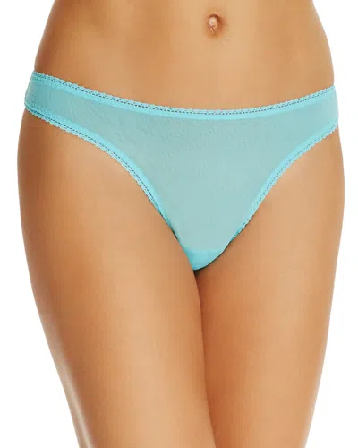 On Gossamer Mesh Hip G-string In Blue