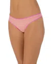 On Gossamer Hip-g Mesh Thong In Sunset Rose