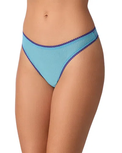 On Gossamer Mesh Hip G-string In Blue