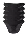 On Gossamer Mesh Hipster Bikinis, Set Of 5 In Black