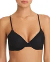 On Gossamer Next To Nothing Micro T-shirt Underwire Bra In Black