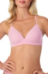 On Gossamer Next To Nothing Microfiber Wireless T-shirt Bra In Pink