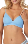 On Gossamer Next To Nothing Wireless Bra In Blue