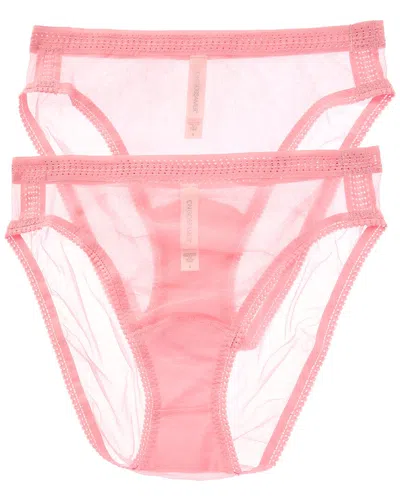 On Gossamer Ongossamer 2pk Mesh Hi-cut Brief In Pink