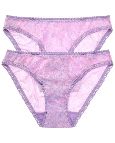 On Gossamer Ongossamer 2pk Printed Hip-g Bikini In Purple