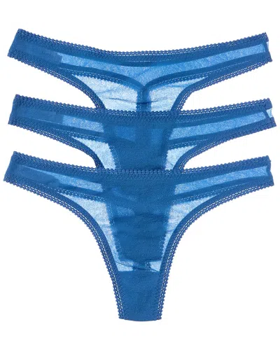 On Gossamer Ongossamer 3pk Hip-g Thong In Blue