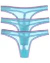 On Gossamer Ongossamer 3pk Hip-g Thong In Blue